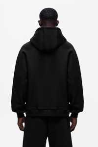 Mens Solid <b>Black</b> Custom Logo Full Zip Hoodie and Matching <b>Jogger</b> Sweatpants Tracksuit OEM ODM Wholesale Apparel - Product Image 3