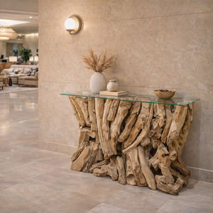 Mesa Consola Artesanal Rústica de Madera de Teca Sostenible de Alta Gama para Pasillo, Ideal para Minoristas - Product Image 6