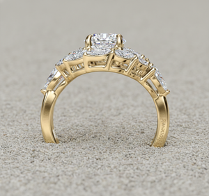 Anillo de Compromiso Stonewels de Oro de 14K con Diamante Cultivado en Laboratorio, Engaste de Puntas, Doble Halo Marquise, Certificado para Novia - Product Image 2