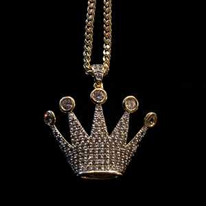 Colgante de Diamantes con Corona Helada de Lujo y Alta Calidad para Hombre |   Joyería Hip Hop King con Certificación de Terceros - Product Image 1