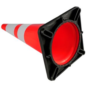 Coni di Sicurezza Stradale da 36 Pollici, Confezione da 6, Base Pesante Nera, Coni Arancioni in PVC, Materiale Riflettente, Segnalazione Stradale e Parcheggio - Product Image 2