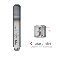 Jeu de poinçons à lettres allemandes 6 mm A-Z 27 pièces DIN 1451 Cr-V 6150 HRC 58-62 Qualité industrielle OEM/ODM Personnalisé Taïwan