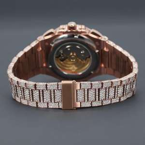 Elegant Luxury <b>Mens</b> Mechanical <b>Watch</b> Round and Baguette Moissanite Diamond Unique <b>Watch</b> Analog Display Business Style <b>Mens</b> <b>Watch</b> - Product Image 3