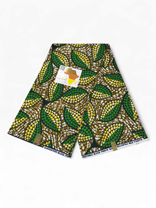 Tissu imprimé africain de qualité supérieure bleu et vert - Matière en coton élégante à motifs circulaires pour vêtements ethniques - Product Image 5