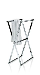 Toallero de pie contemporáneo de metal blanco con estructura angular, organizador de baño, diseño compacto y elegante - Product Image 4