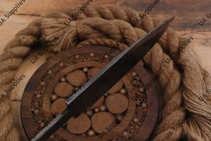 มีด UA Supplies Drop Point Damascus Steel ใบมีดเหล็กดามัสกัสแบบตายตัว ขนาด 8 นิ้ว เกรดอุตสาหกรรม สำหรับกิจกรรมกลางแจ้ง ตั้งแคมป์ เดินป่า ตกปลา คมกริบ - Product Image 3