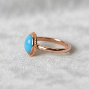 Sleeping Beauty <b>Turquoise</b> <b>Ring</b> 925 Sterling Silver 14K Gold Plated Minimal Boho Statement December Birthstone <b>Ring</b> - Product Image 6