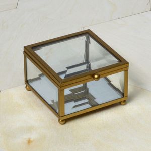 Boîtes de rangement en métal et verre personnalisées faites à la main avec cadre métallique pour organiser les bijoux, boîtes en verre - Product Image 4