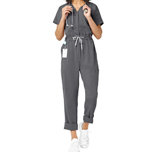 Ensembles de Blouses d'Infirmière d'Été à Manches Courtes en Coton et Polyester Respirant, Personnalisables, Uniformes Médicaux de Haute Qualité pour Femmes - Product Image 1
