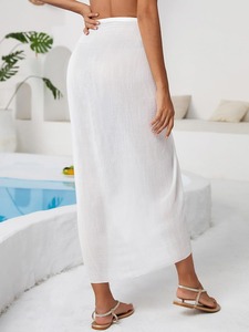 Sarong de plage pour femme, jupe de bain ajustable à nouer sur le côté, tenue de bain légère pour les vacances - Product Image 2