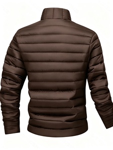 <b>Men</b> Winter Puffer Jacket Zipper Pocket Thermal Insulated Cold Weather Outerwear Custom Coat Supplier - Product Image 4