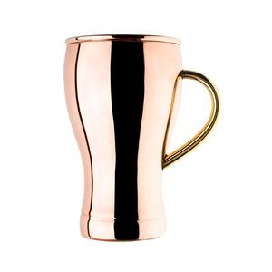 Hot Selling Metal Pure Copper Hammered <b>Mug</b> Tabletop Drinkware Round Shaped Metal Pure Copper <b>Mug</b> With Finger Handle - Product Image 3