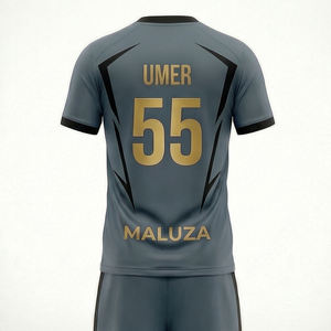 Conjunto Deportivo de Fútbol para Hombre, Camiseta y Pantalones Cortos Personalizados, Uniforme de Fútbol de Secado Rápido y Transpirable, Negro y Dorado - Product Image 3