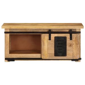 Mueble de TV de Madera de Mango Natural Sólida con Componentes Deslizantes, Mueble Elegante para Sala de Estar - Product Image 2