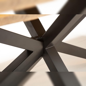 Vandana Natural Vision <b>industrial</b> <b>dining</b> <b>table</b> GALAXIE 180cm mango <b>wood</b> star-shaped frame - Product Image 2