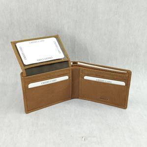 Carteras de Cuero Genuino Vintage con Protección RFID, Tarjetero, Ventana para Identificación, Compartimento para Efectivo, para Hombre, con Impresión de Logotipo Láser, Económicas - Product Image 3