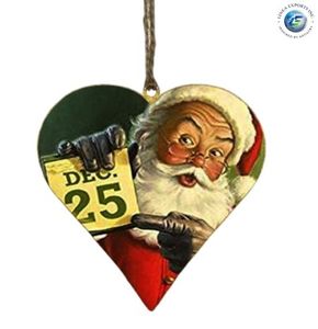 Hanging Metal Heart-Shaped Christmas <b>Tree</b> <b>Ornaments</b>-Thermal Transfer Printed Customizable Size Durable Lightweight Christmas - Product Image 1