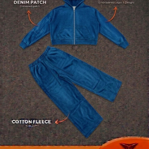 TEENS TREND INDUSTRY Conjuntos Deportivos de Forro Polar de Algodón de Alta Calidad, Ecológicos, de Secado Rápido y Resistentes al Viento, 400 GSM, con Logos Bordados y Pedrería - Product Image 6