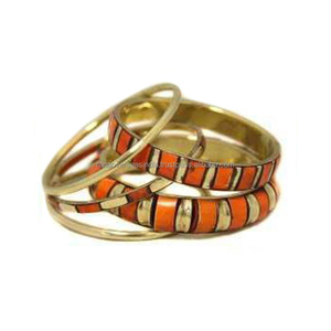 New Arrival Wholesale Resin and Brass <b>Indian</b> Metal <b>Bangle</b> Set Inspired Designer Jewelry for Women and Girls - Product Image 2