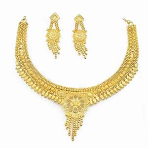 Collares Cortos de Latón con Microincrustaciones de Oro de 14K, 18K y 24K para Mujer, Diseño Tradicional con Patrón de Flores, Cadena de Caja, Joyería para Bodas, Venta al Por Mayor - Product Image 4