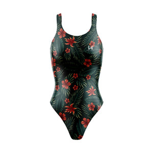 Professional Women's Custom Training Swimsuit Lightweight Spandex/Polyester Floral Printed Breathable Quick Dry Eco Friendly - Product Image 2