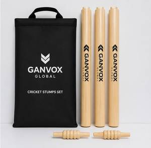 Piquets de cricket en bois GANVOX, classiques, durables, 28 pouces, épaisseur 38 mm, ambidextres, pour usage extérieur, pour l'entraînement au cricket - Product Image 3