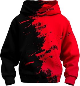 Sweat-shirt à capuche noir avec motif drapeau, coupe classique, tricoté, style streetwear décontracté - Product Image 2