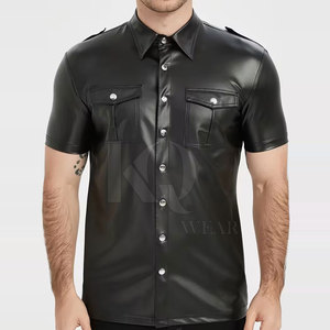 Chemises en cuir douces et confortables pour hommes, tissu durable, design élégant, idéales pour le bureau et les occasions de soirée. - Product Image 2