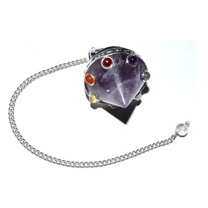 Tienda Online 3 uds Feng Shui amor tallado jaspe Ojo de Tigre 7 Chakra colgantes de cristal piedra Natural ágata péndulo Chakra equilibrio - Product Image 4