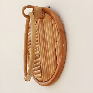 Estante de ducha circular de ratán, toallero para colgar toallas, decoración para baño de invitados - Product Image 5