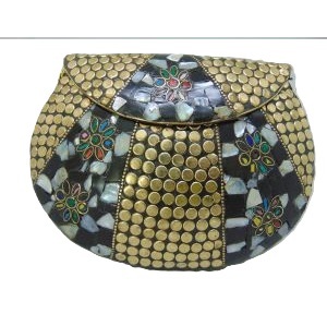 กระเป๋าคลัทช์โลหะประดับลูกปัดสำหรับผู้หญิง A.B Handicraftly  กระเป๋าสะพายไหล่ประดับคริสตัล  กระเป๋าถือลายดอกไม้  สำหรับเทศกาลรอมฎอน - Product Image 5