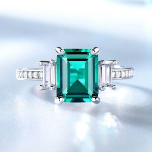 <b>Silver</b> Jewelry <b>Ring</b> With Nepali Stone Handmade Green <b>Emerald</b> Engagement 925 Sterling <b>Silver</b> Jewelry CZ Gemstone <b>Rings</b> for Women - Product Image 3