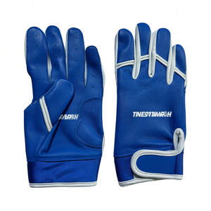 Gants de frappe en cuir haute performance pour baseball et softball, bleus, ambidextres, à enfiler, pour hommes adultes - Product Image 2