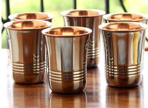 Copper drinking glasses premium everyday drink <b>cups</b> metal tumblers for water juice cocktail use durable <b>reusable</b> kitchen drinkwa - Product Image 3