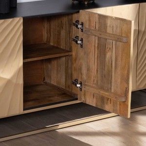 Vandana Crystal Vision 4-door <b>sideboard</b> in metal and solid wood - Product Image 4