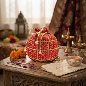 Wholesale Bulk Indian Ethnic Silk <b>Potli</b> <b>Bags</b> with Handcrafted Embroidery, Decorative Pearl Bead Handles, and Premium Drawstring - Product Image 6