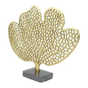 Jaffs Exports JE2085 37cm H X 9.5cm W X 44.5cm L Leaf Sculpture Handmade Metal Art Decor Tabletop Living Room Display Irregular - Product Image 6