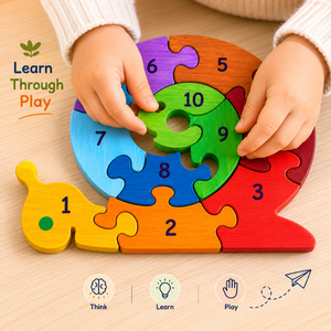 Rompecabezas de Madera con Números en Forma de Caracol para Niños |   Juguete Educativo Montessori para el Aprendizaje Temprano y la Coordinación Mano-Ojo - Product Image 2