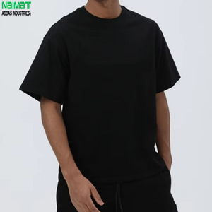 Camiseta de manga corta de corte holgado para hombre, mezcla de algodón, informal, cuello redondo, color liso, estilo urbano, básica - Product Image 5