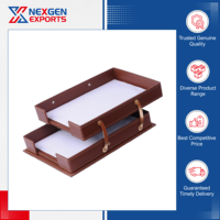 Ensemble de bureau portable en cuir PU Nexgen Exports avec plateau à documents - Cadeau promotionnel personnalisable