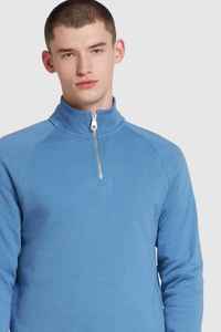Sweat-shirt tricoté bleu pour homme, col montant, coupe droite, décontracté, pour l'automne, avec logo X Premium OEM ODM - Product Image 6