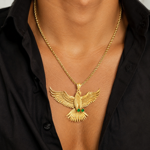 จี้รูปนกอินทรีฮิปฮอปแบบกำหนดเอง ชุบทอง ดีไซน์เรียบหรู - Product Image 5