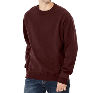 เสื้อสเวตเชิ้ตคอกลมสีม่วงล้วนสำหรับผู้ชาย ทรงปกติ ผ้าฝ้ายถัก 100% สวมใส่สบายๆ สำหรับฤดูใบไม้ร่วง - Product Image 3