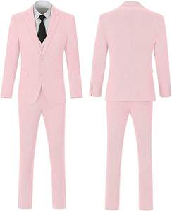 Dernier modèle de costume formel rose uni pour hommes, 3 pièces, pour mariage, costume de marié, tenue décontractée, pantalon, veste, costumes pour hommes en vente - Product Image 2