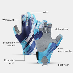 Gants de pêche pour hommes et femmes, antidérapants, protection UV, design demi-doigts, pour sports nautiques et pêche - Product Image 3
