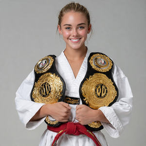 Ceinture de championnat de lourds en or pour arts martiaux, ceinture de boxe, ceinture de karaté, judo, taekwondo - Product Image 1