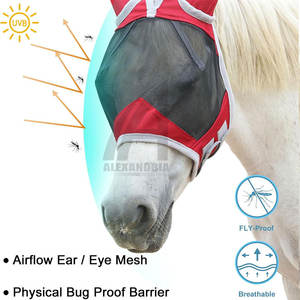 Produits d'équitation en gros à prix raisonnable, voiles anti-mouches pour chevaux, design personnalisé, voiles anti-mouches confortables pour chevaux - Product Image 5