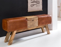 Banc de rangement en cuir véritable Bailey, moderne, pliable, pour chambre, salon, entrée, école, couleur personnalisable