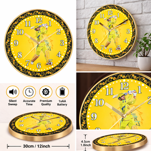 นาฬิกาแขวนผนังรูปคริกเก็ตแบบกำหนดเอง พิมพ์ดิจิทัลส่วนตัว ของตกแต่งสำหรับแฟนๆ สำหรับบ้านและสำนักงาน สำหรับวันวาเลนไทน์และวันแม่ - Product Image 3