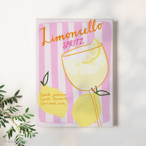 Arte de pared navideño, póster con ilustración de bebida de cóctel Limoncello, impresión artística de pared de bebida retro para decoración de cocina - Product Image 1
